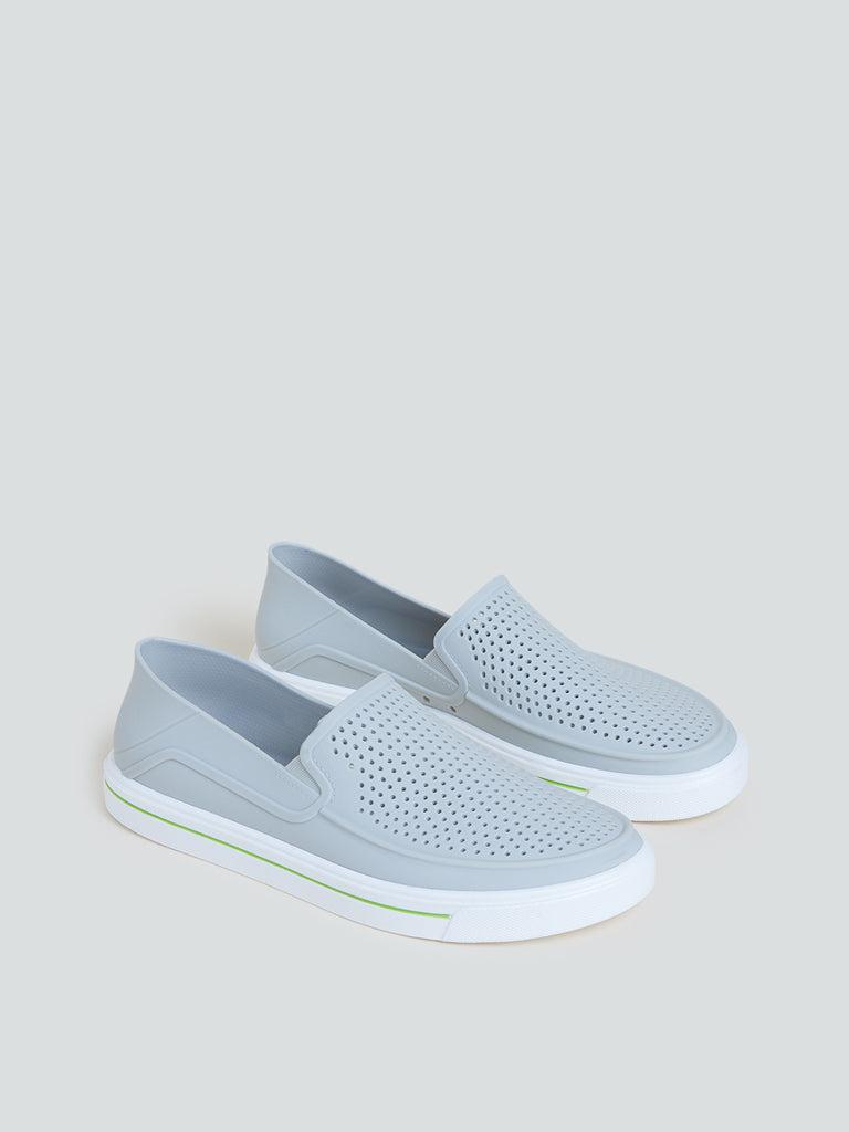 SOLEPLAY Grey Perforated Rainwear Loafers